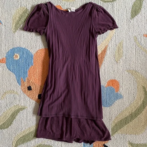 Moth I Anthro I Y2K I Sideswept Sweater Dress I Purple Motif - Picture 12 of 16